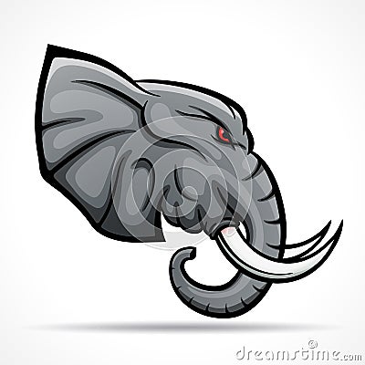 Vector elephant head mascot concept Vector Illustration