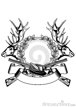 Hunting frame with hat Vector Illustration