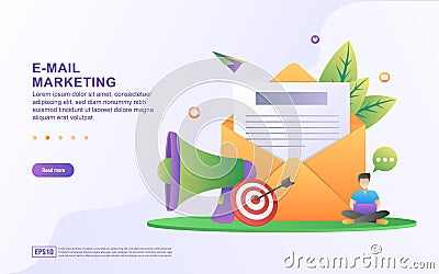 Vector illustration of email marketing & message concept with Vector Illustration