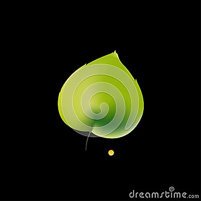 Vector illustration for environmental theme - eco style. Green leaf Cartoon Illustration