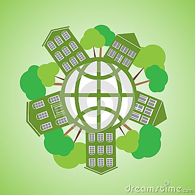 Vector illustration environmentally friendly planet Vector Illustration