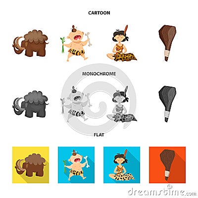 Vector design of evolution and prehistory sign. Collection of evolution and development stock vector illustration. Vector Illustration