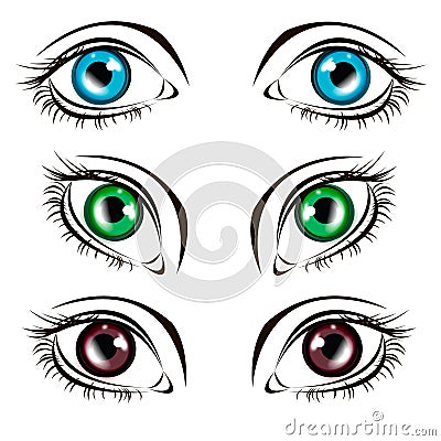Vector illustration eye human black eyeball Vector Illustration