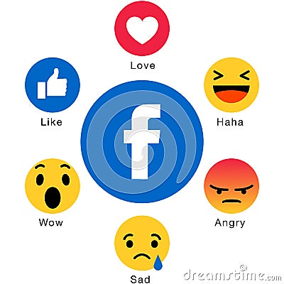 Facebook emoji icons like Vector Illustration