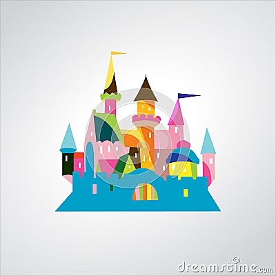 Vector Illustration of Fairytale castle Vector Illustration