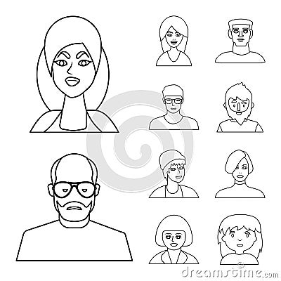 Vector design of fashion and haircut symbol. Set of fashion and nationality stock vector illustration. Vector Illustration