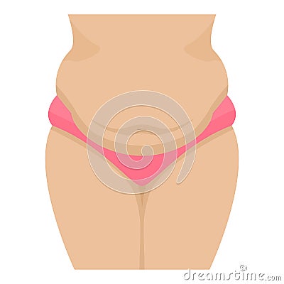 Vector illustration of a fatty female belly Vector Illustration