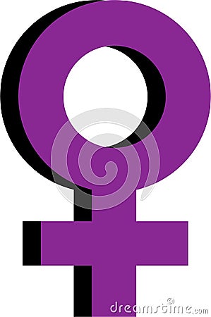 Vector illustration of the feminine sign. feminism. eight of march. women's day. 3d effect Vector Illustration