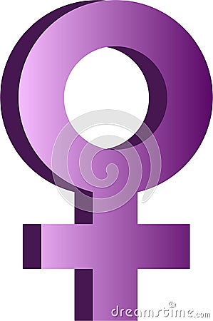 Vector illustration of the feminine sign. feminism. eight of march. women's day. degraded, 3d effect Vector Illustration