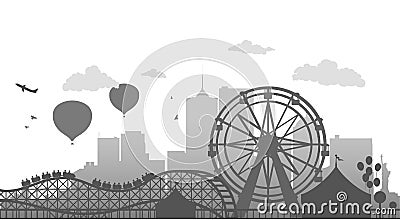 Ferris Wheel Vector Illustration