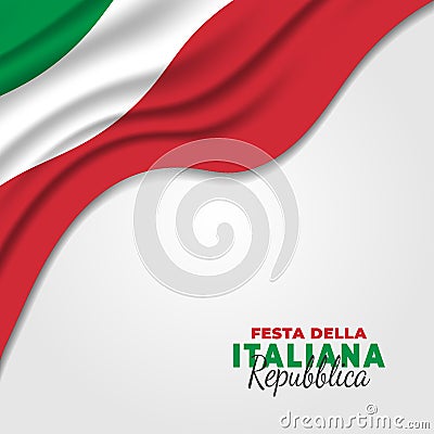 Vector illustration of Festa della Repubblica Italiana. Italian Republic Day Vector Illustration