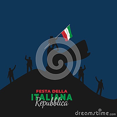 Vector illustration of Festa della Repubblica Italiana. Italian Republic Day Vector Illustration