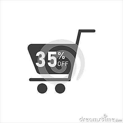 Vector illustration Figures of discounts 35 percent on white background Cartoon Illustration