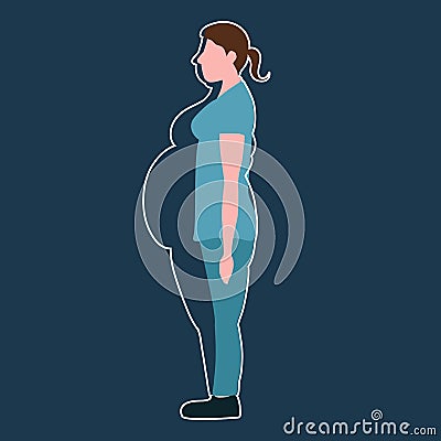 Vector illustration. Figures of thin woman in a thick body. Vector Illustration