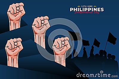 Vector illustration of Filipino Araw ng Kalayaan. Philippine Independence Day. Patriotic poster design Vector Illustration