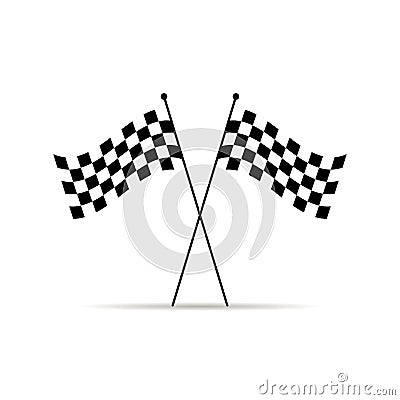 Vector illustration finish flags. Symbol of race. Sign of flag. Race competition. Flar design. EPS 10 Cartoon Illustration