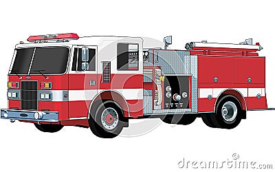 Fire Engine Vector Illustration Vector Illustration