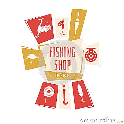 Vector illustration for a Fishing Shop Vector Illustration