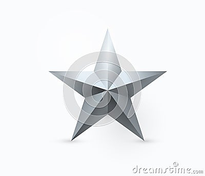 Vector illustration of five-pointed metal star design Vector Illustration