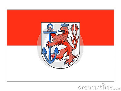 Flag of the German City of Dusseldorf Vector Illustration
