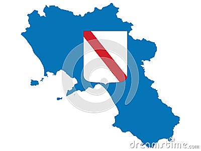 Flag Map of Campania Vector Illustration