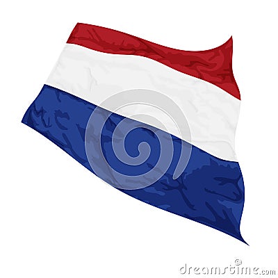 Vector illustration of Netherlands flag swaying in the wind Vector Illustration