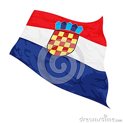 Vector illustration of Croatia flag swaying in the wind Vector Illustration