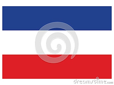 Flag of Yugoslavia year 1918â€“1941 Vector Illustration