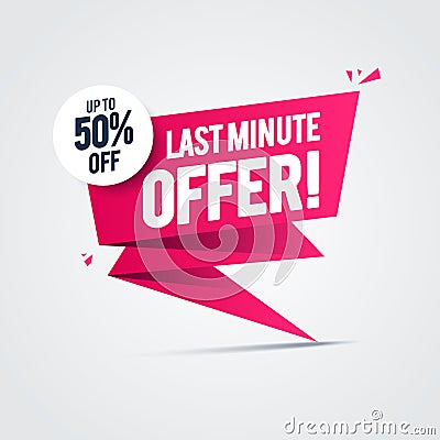 Vector Illustration Flash Sale Last Minute Offers 50% Off Shop Now Advertisement Label Vector Illustration