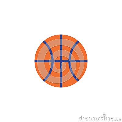 Vector Illustration. Flat basketball icon Vector Illustration