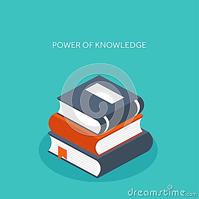 Vector illustration. Flat books. Education and study. EPS10 format. Vector Illustration