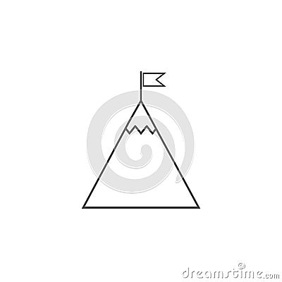 Flag, mountain, startup icon. Vector illustration, flat design Cartoon Illustration