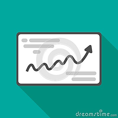 Vector illustration. Flat design. Increasing graph. Cartoon Illustration