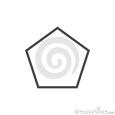Polygon, pentagon shape icon. Vector illustration, flat design Cartoon Illustration