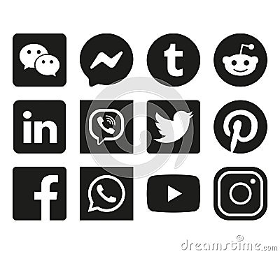 18, October, 2019. Minsk, Belarus. Social networks icons. Vector illustration, flat design Vector Illustration