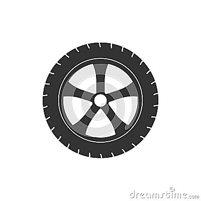 Transport tire icon. Vector illustration, flat design Cartoon Illustration