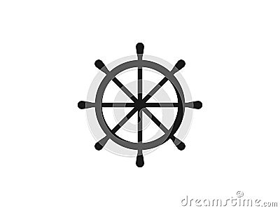 Wheel of Dharma Buddhism icon. Vector illustration, flat design Cartoon Illustration