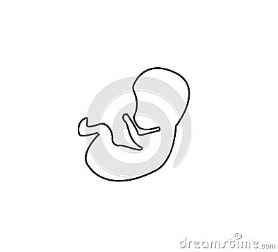Embryo, fetus, pregnancy icon. Vector illustration. Flat Cartoon Illustration