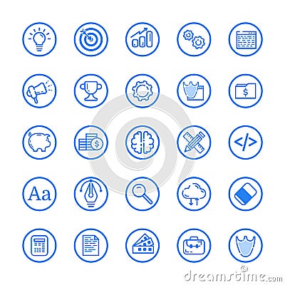 Vector illustration of flat Line set icon. Graphic design concept of Business. Vector Illustration