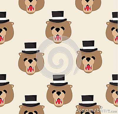 Head teddy Bear pattern Vector Illustration
