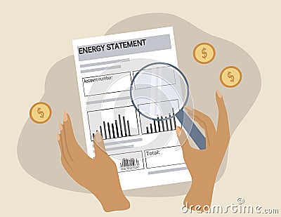 Vector illustration in a flat style on the topics of high electricity bills. Vector Illustration