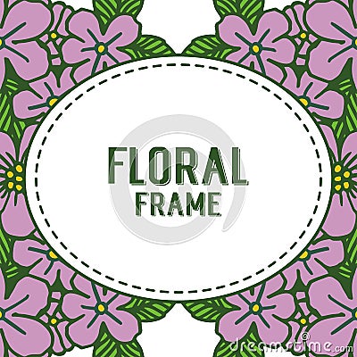 Vector illustration floral frame with decoration purple flowers Vector Illustration