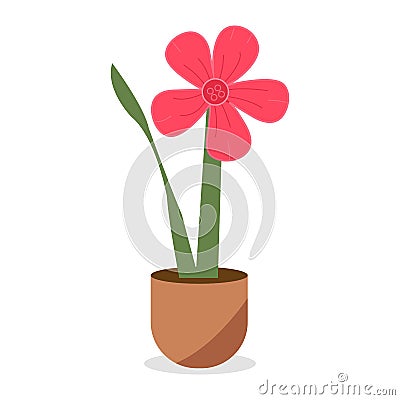 Vector illustration flower, plant growing in a pot. Potted plant icon.Seedling icon. A creative vector illustration Vector Illustration