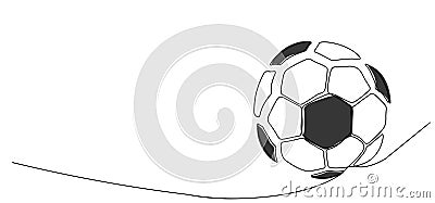 Vector illustration. Football. Ball. A celebration of football. Drawing one line Vector Illustration