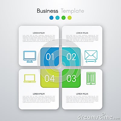 Vector illustration of four square infographics Vector Illustration