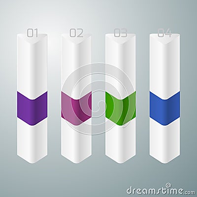 Vector illustration of four vertical triangle Vector Illustration