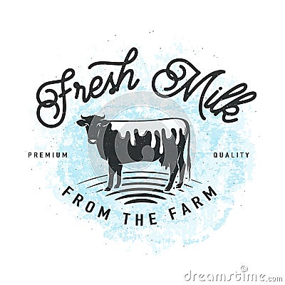 Vector illustration of fresh milk from the farm background Vector Illustration