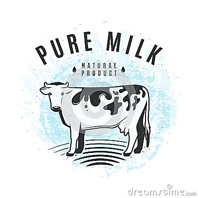 Vector illustration of fresh milk from the farm Vector Illustration