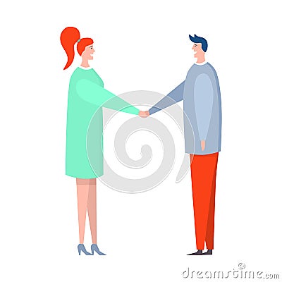 Friendly communication between two people Vector Illustration