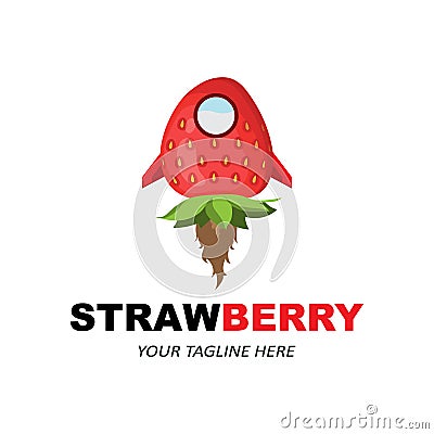 Vector Illustration of a Fruit Logo Strawberry Fresh Fruit Red Color, Available In The Market Can Be For Fruit Juice Or For Body Vector Illustration